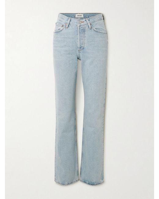 Agolde Blue Kelly High-Rise Straight-Leg Jeans
