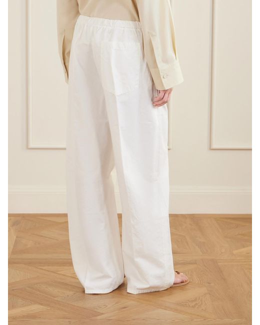 Citizens of Humanity White Aurora Cotton And Linen-Blend Wide-Leg Pants