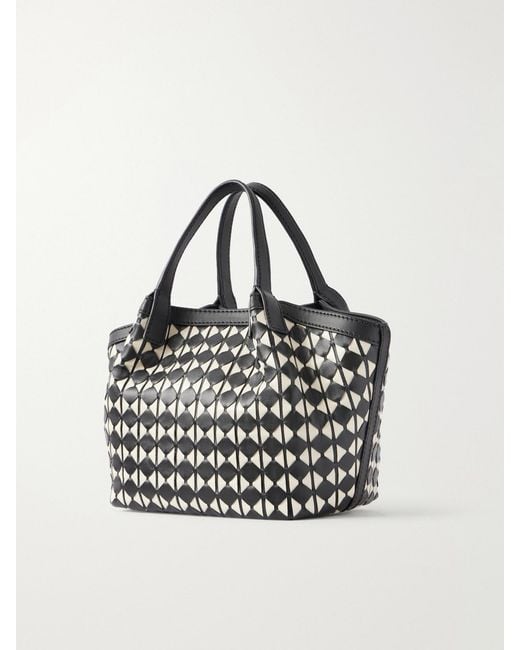 Serapian White Mosaico Leather Shoulder Bag