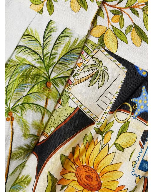 Farm Rio Metallic Printed Linen Shorts