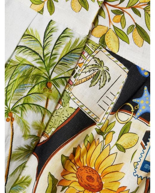 Farm Rio Metallic Printed Linen Shorts