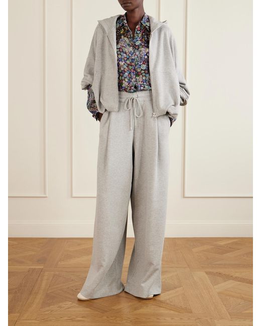 Dries Van Noten Gray Cotton-Jersey Zip-Up Hoodie