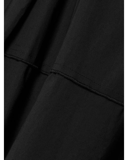 Proenza Schouler Black Kailey Maxikleid Aus Stretch-Baumwollpopeline Mit Falten