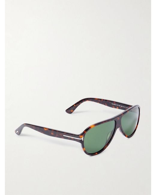 Tom Ford Green Samuele Aviator-Style Acetate Sunglasses