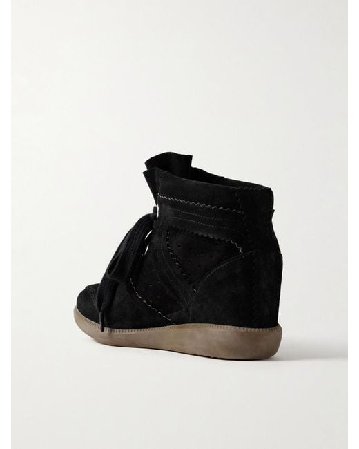Isabel Marant Black Bobby Sneakers Aus Veloursleder Mit Keilabsatz