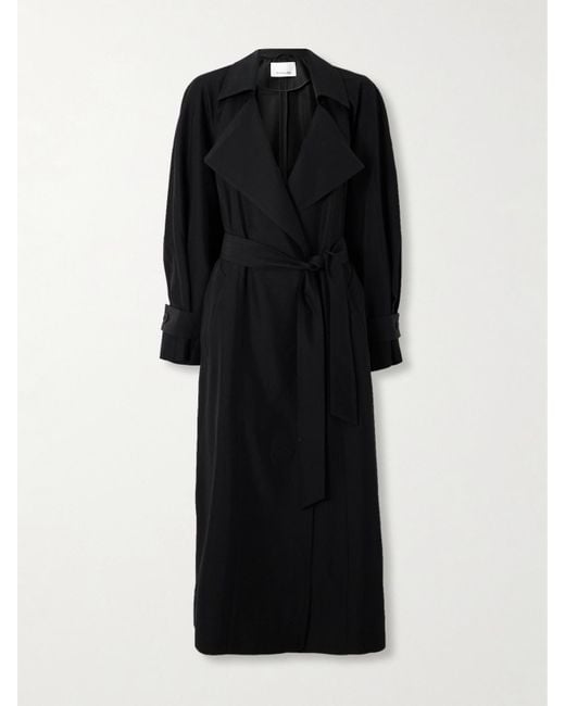 Frankie Shop Black Astoria Cutout Tencel Lyocell-Blend Trench Coat