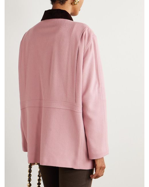 Veste En Laine Et Cachemire Mélangés À Finitions En Velours Côtelé Mystere Clelia Blazé Milano en coloris Pink