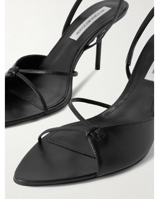 Victoria Beckham Black Harlow Leather Slingback Sandals