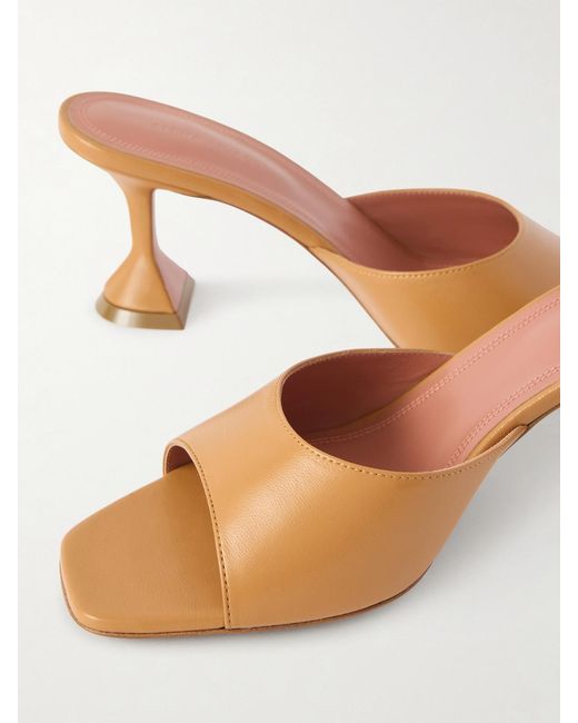 AMINA MUADDI Natural Lupita Leather Mules