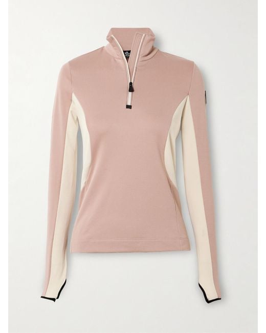 Moncler Pink Color-Block Stretch-Jersey Base Layer