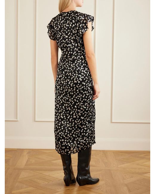 Isabel Marant White Lyndsay Floral-Print Chiffon Midi Dress