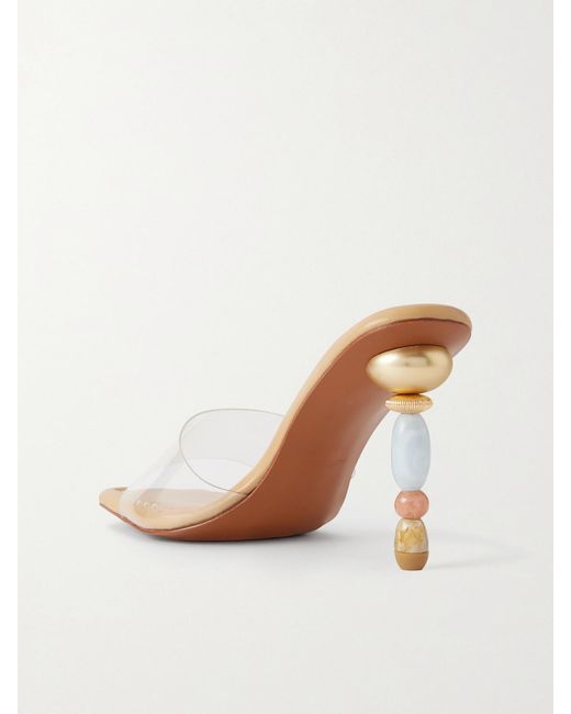 Cult Gaia Natural Mahina Pvc Mules