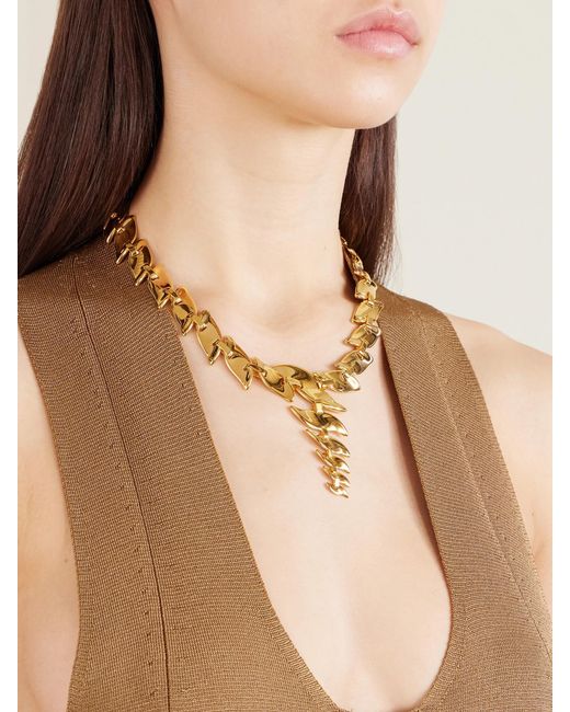 Khaite Metallic Leaf-Plated Necklace