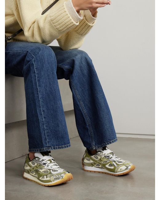 Bottega Veneta Metallic Orbit Sneakers Aus Mesh, Netzmaterial Und Gummi