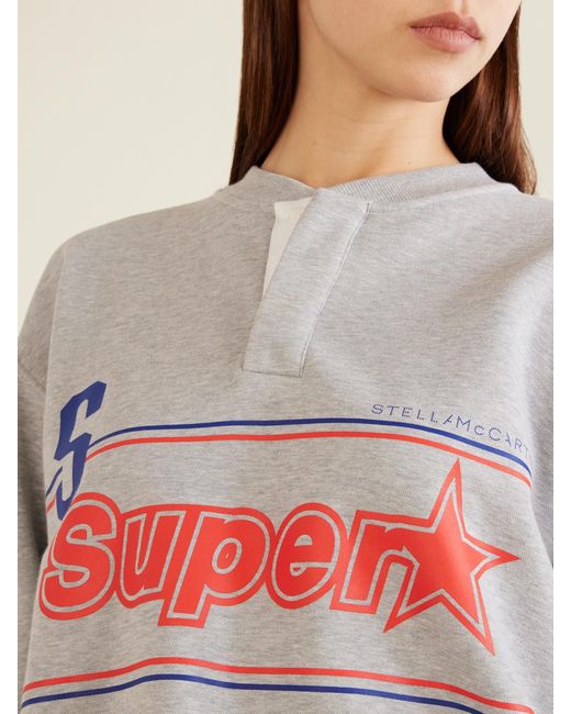 Stella McCartney Gray Superstar Logo-Printed Cotton-Jersey Sweatshirt