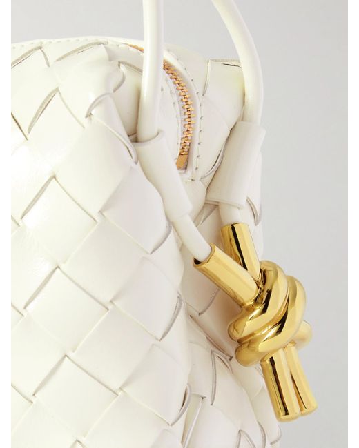 Bottega Veneta Natural Mini Drop Loop Intrecciato Leather Shoulder Bag