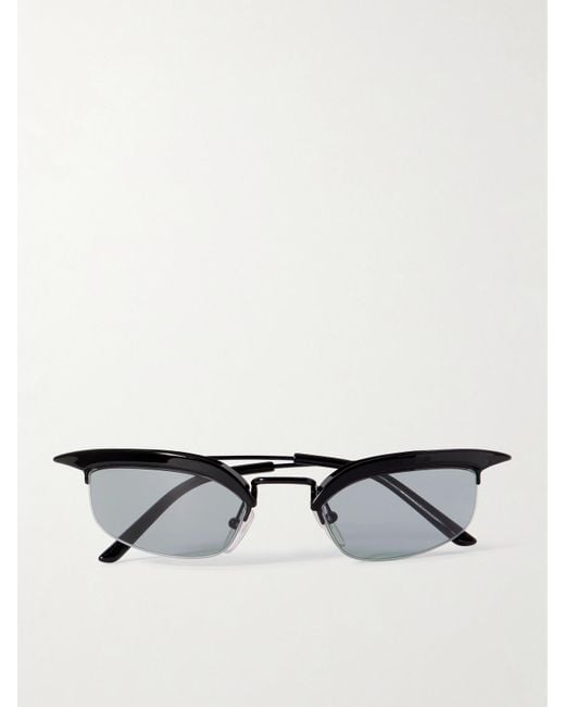 Prada Metallic D-Frame Acetate And Metal Sunglasses