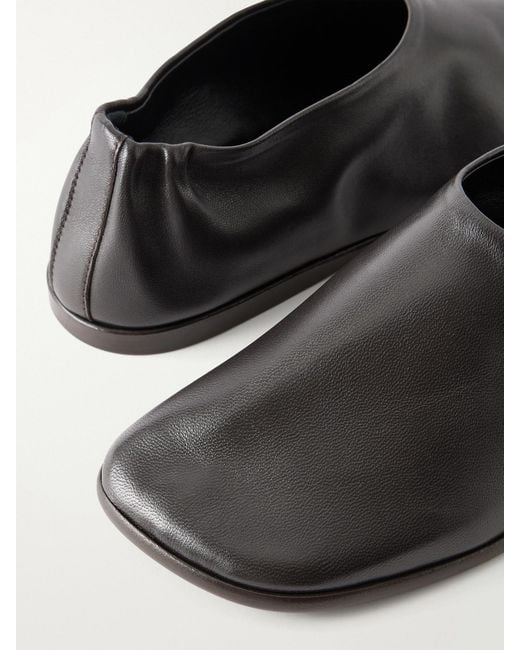Lemaire Brown Glove Leather Slip-Ons
