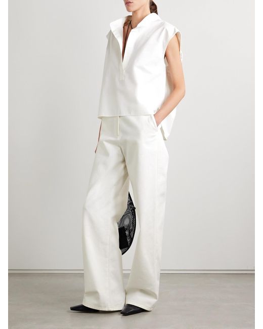 FFORME White Strider High-Rise Wide-Leg Jeans