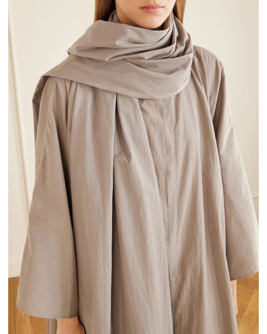 Magda Butrym Natural Scarf-Detailed Cotton-Blend Trench Coat