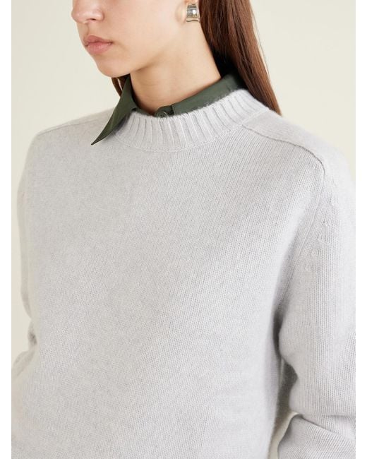 Twp White New Jill Ribbed-Detail Cashmere-Knitted Sweater
