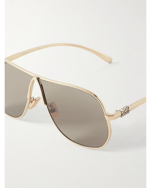 Miu Miu Natural Aviator-Style-Tone Sunglasses