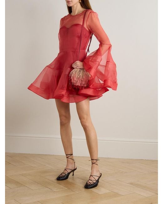zimmermann red mini dress ZIMMERMANN Patience Mini Dress | Red Floral