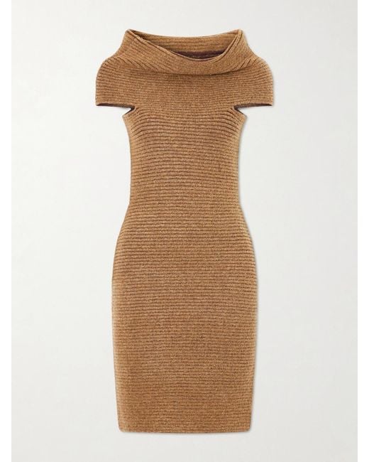 Magda Butrym Natural Knitted Jersey Midi Dress