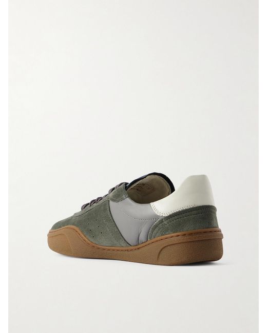 Acne Gray Sneakers Aus Veloursleder Und Leder