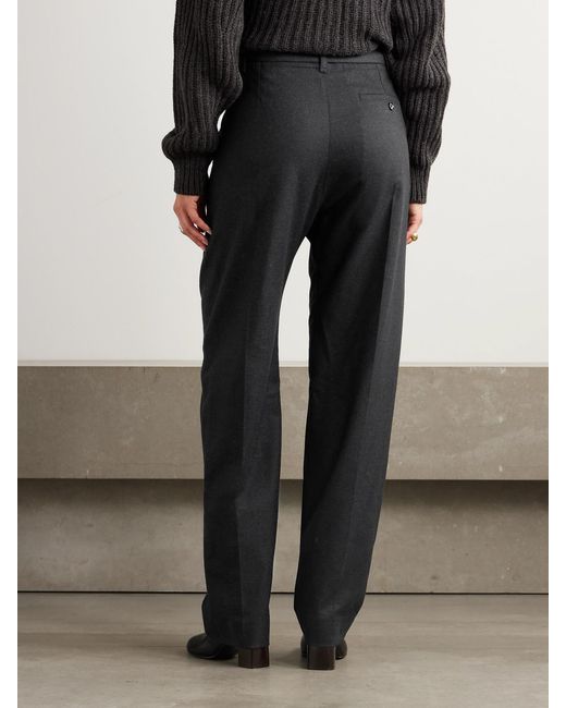 Lemaire Black Belted Pleated Cashmere-Blend Tapered Pants