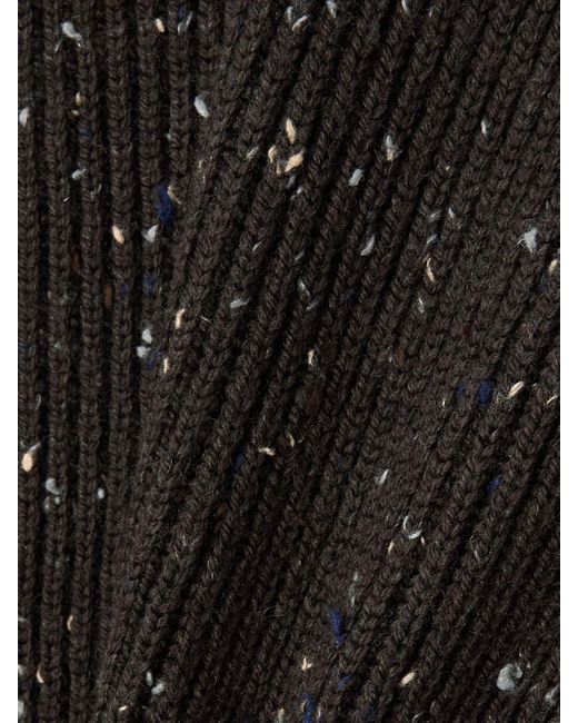 Bottega Veneta Black Button-Detailed Ribbed Wool-Blend Sweater