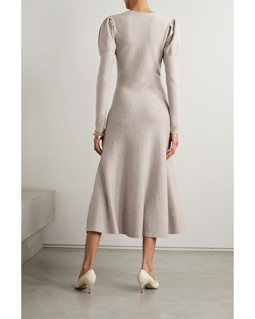 Gabriela Hearst Natural Hannah Wool And Cashmere-Blend Midi Dress