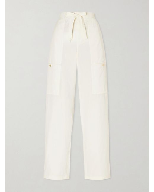 Jil Sander White Cotton-Poplin Cargo Pants