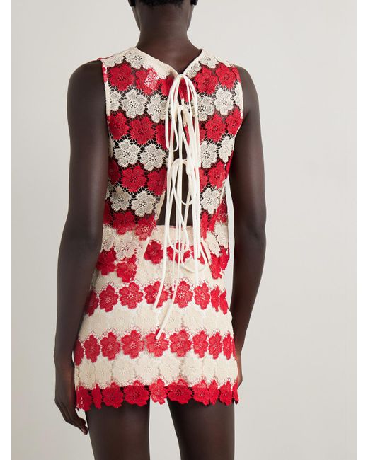 Miguelina Red Dupree Verkürztes Tanktop Aus Guipure-Spitze
