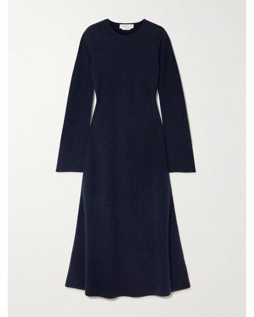 Gabriela Hearst Blue Rebus Wool, Silk And Cashmere-Blend Midi Dress