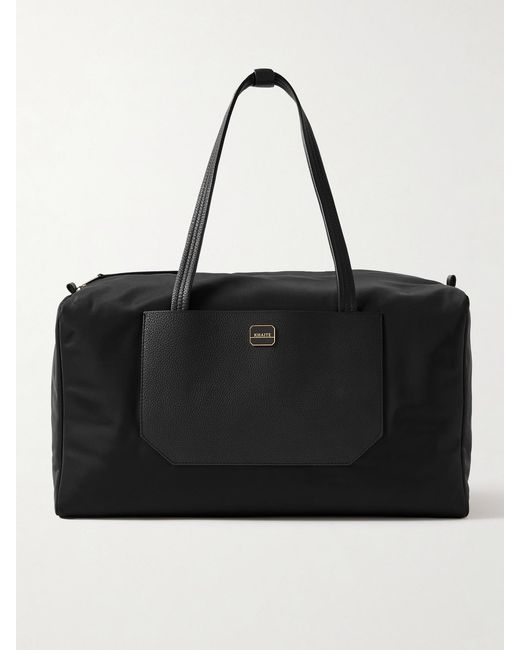 Khaite Black Sage Textured Leather-Trimmed Shell Duffle Bag
