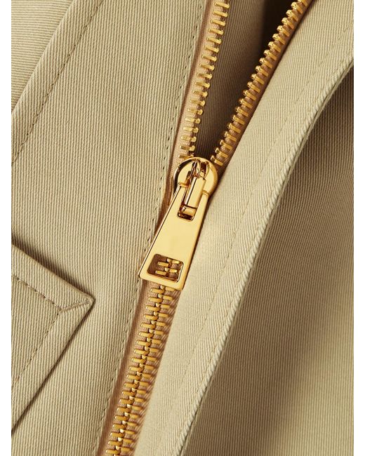 Givenchy Natural Cropped Leather-Trimmed Cotton And Wool-Blend Twill Jacket