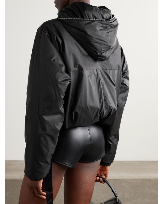 Rick Owens Black Hooded Padded Shell Jacket