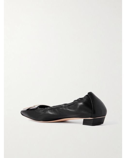 Roger Vivier White Belle Vivier Ballerinas Aus Leder