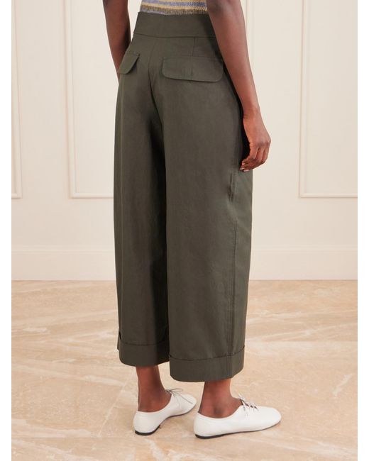 Proenza Schouler Gray Talla Cotton-Blend Wide-Leg Pants