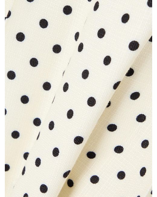 Valentino Garavani Natural Aline Polka-Dot Canvas Mini Skirt