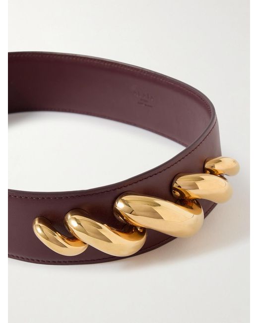 Alaïa Brown Embellished Leather Waist Belt