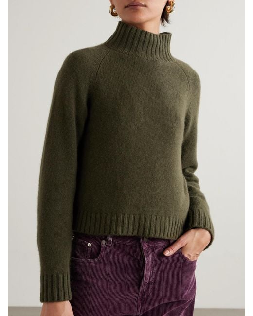 Pull Raccourci À Col Montant En Cachemire The Elder Statesman en coloris Green