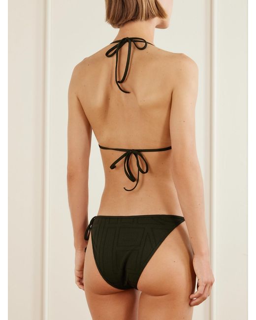 Totême Black Monogram Bikini Top