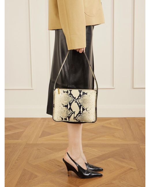 Khaite White Lori Snake-Effect Leather Shoulder Bag