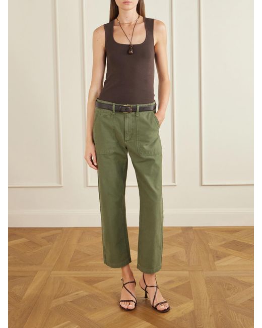 Citizens of Humanity Green Winslow Utility Cotton Straight-Leg Pants