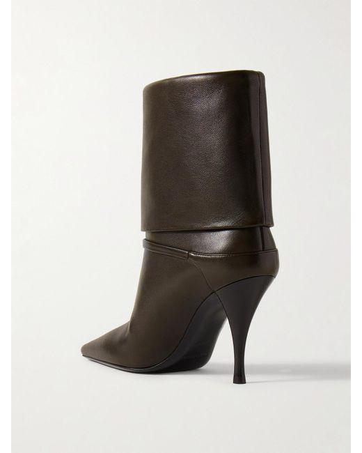 Saint Laurent Black Niki Ankle Boots Aus Leder Mit Logodetail