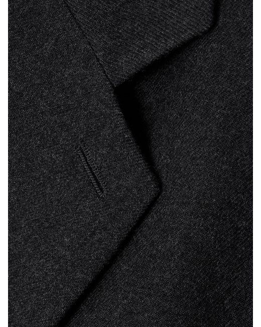 Lemaire Black Oversized Double-Breasted Wool Coat