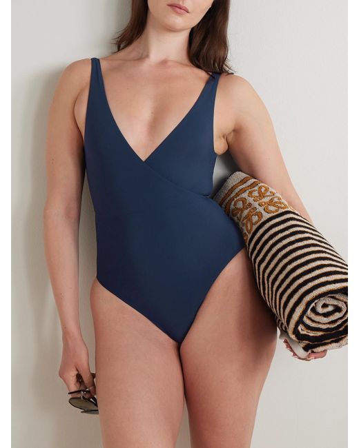 Lido Blue Trentaquattro Wrap-Effect Swimsuit
