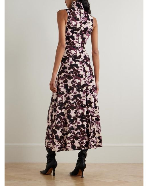 Proenza Schouler White Valentina Printed Stretch-Jersey Turtleneck Maxi Dress